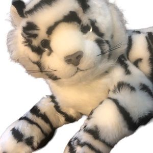 Ty Classic Raj Tiger Plush Black White 18" Striped Sitting Regal 2006 Realistic